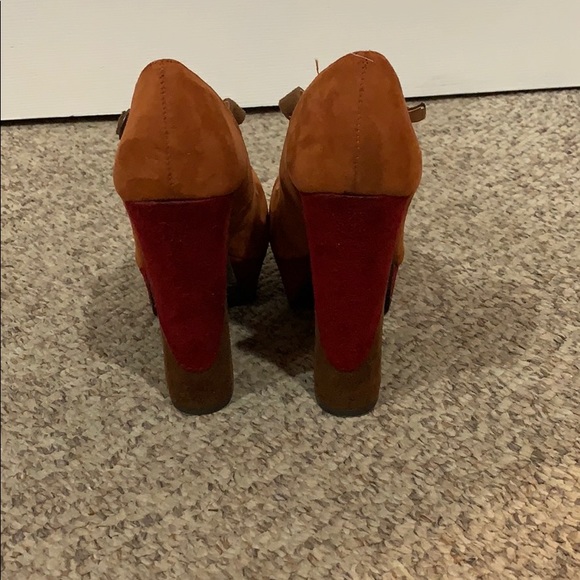 Candies orange Red brown platform cajude shoes 8.5 - Picture 6 of 6